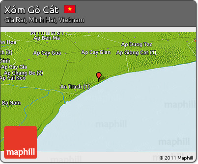 Physical Panoramic Map of Xóm Gò Cát