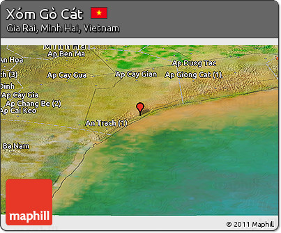 Satellite Panoramic Map of Xóm Gò Cát