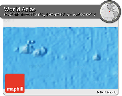 Physical 3D Map of the Area around 9° 4' 52" N, 105° 19' 29" W