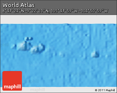 Physical 3D Map of the Area around 9° 4' 52" N, 105° 19' 29" W