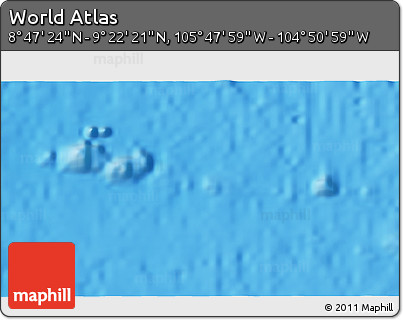 Physical 3D Map of the Area around 9° 4' 52" N, 105° 19' 29" W