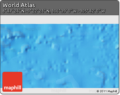 Political 3D Map of the Area around 9° 4' 52" N, 106° 10' 30" W