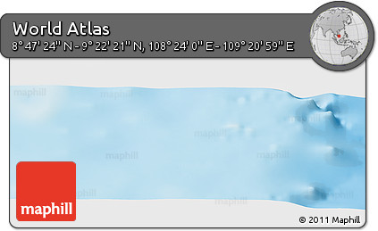 Physical Panoramic Map of the Area around 9° 4' 52" N, 108° 52' 30" E