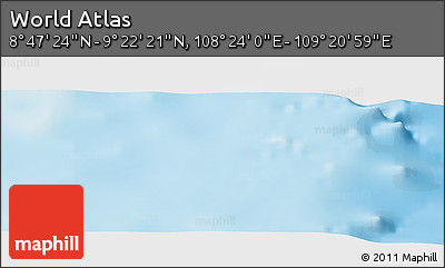 Physical Panoramic Map of the Area around 9° 4' 52" N, 108° 52' 30" E
