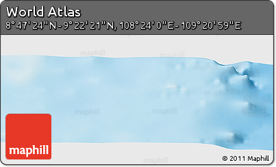 Physical Panoramic Map of the Area around 9° 4' 52" N, 108° 52' 30" E