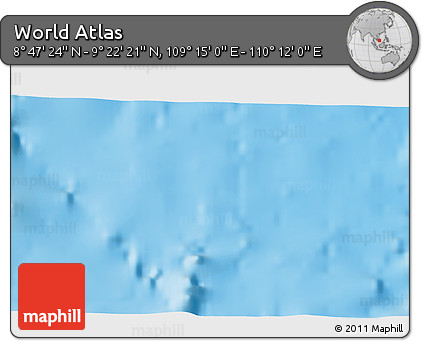 Physical 3D Map of the Area around 9° 4' 52" N, 109° 43' 29" E