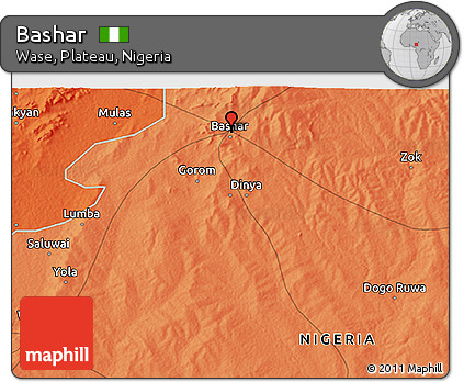 Political 3D Map of Bashar