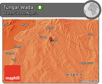 Political 3D Map of Tungar Wada