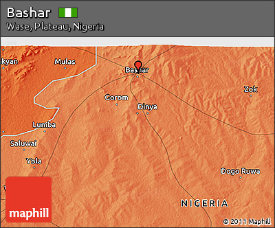 Political 3D Map of Bashar