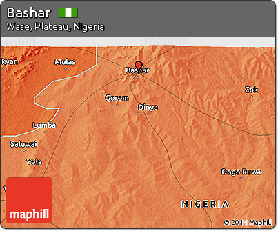 Political 3D Map of Bashar