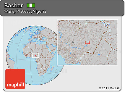 Gray Location Map of Bashar