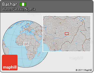 Gray Location Map of Bashar