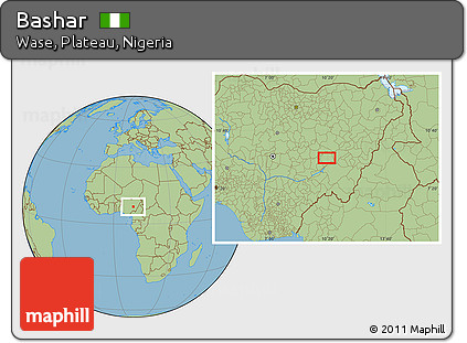Savanna Style Location Map of Bashar
