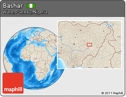 Shaded Relief Location Map of Bashar