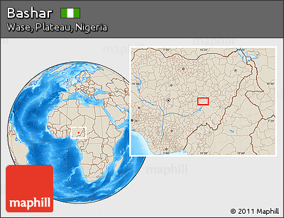 Shaded Relief Location Map of Bashar