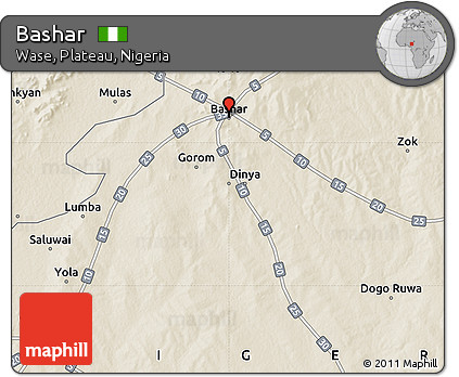 Shaded Relief Map of Bashar