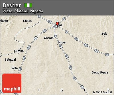 Shaded Relief Map of Bashar