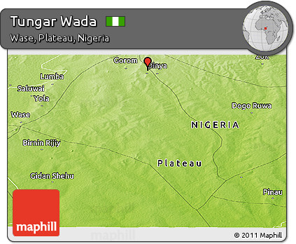 Physical Panoramic Map of Tungar Wada