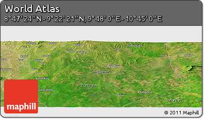 Satellite Panoramic Map of the Area around 9° 4' 52" N, 10° 16' 30" E