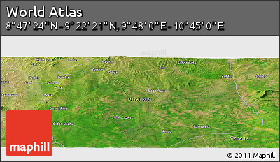 Satellite Panoramic Map of the Area around 9° 4' 52" N, 10° 16' 30" E