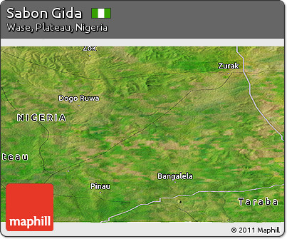 Satellite Panoramic Map of Sabon Gida