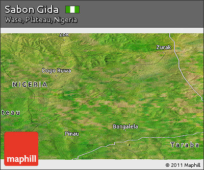 Satellite Panoramic Map of Sabon Gida