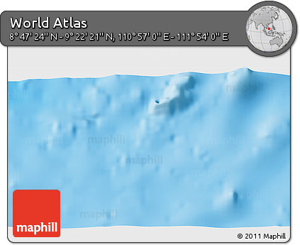 Physical 3D Map of the Area around 9° 4' 52" N, 111° 25' 30" E