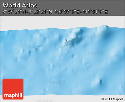Physical 3D Map of the Area around 9° 4' 52" N, 111° 25' 30" E
