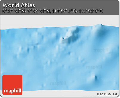 Physical 3D Map of the Area around 9° 4' 52" N, 111° 25' 30" E