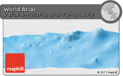 Physical Panoramic Map of the Area around 9° 4' 52" N, 111° 25' 30" E