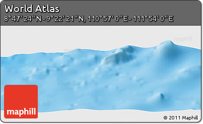 Physical Panoramic Map of the Area around 9° 4' 52" N, 111° 25' 30" E