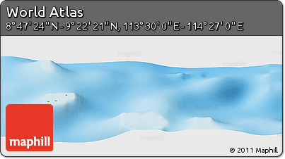 Physical Panoramic Map of the Area around 9° 4' 52" N, 113° 58' 29" E