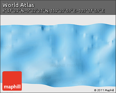 Physical 3D Map of the Area around 9° 4' 52" N, 114° 49' 29" E