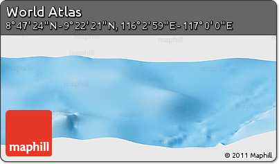 Physical Panoramic Map of the Area around 9° 4' 52" N, 116° 31' 30" E