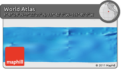Shaded Relief Panoramic Map of the Area around 9° 4' 52" N, 117° 13' 29" W