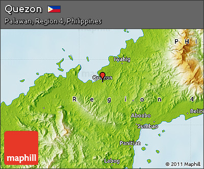 Physical Map of Quezon