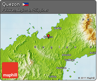 Physical Map of Quezon