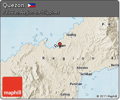 Shaded Relief Map of Quezon