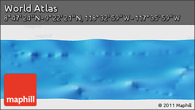 Shaded Relief Panoramic Map of the Area around 9° 4' 52" N, 118° 4' 29" W
