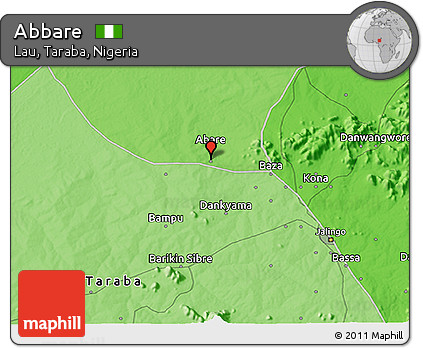 Political 3D Map of Abbare