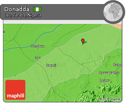Political 3D Map of Donadda