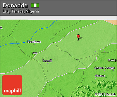 Political 3D Map of Donadda