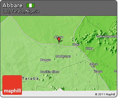 Political 3D Map of Abbare