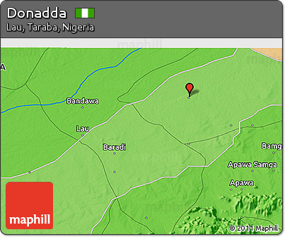 Political 3D Map of Donadda
