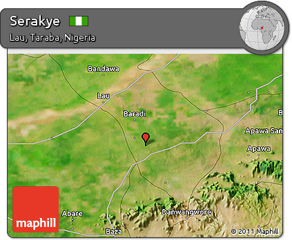 Satellite 3D Map of Serakye