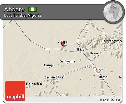 Shaded Relief 3D Map of Abbare