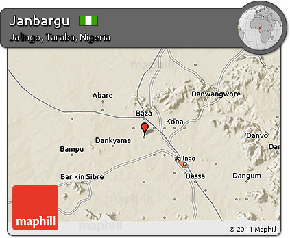 Shaded Relief 3D Map of Janbargu