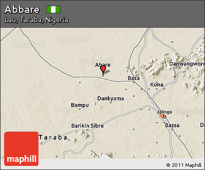 Shaded Relief 3D Map of Abbare