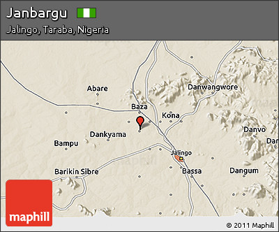 Shaded Relief 3D Map of Janbargu