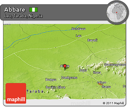 Physical Panoramic Map of Abbare